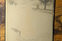 headstone washed in light